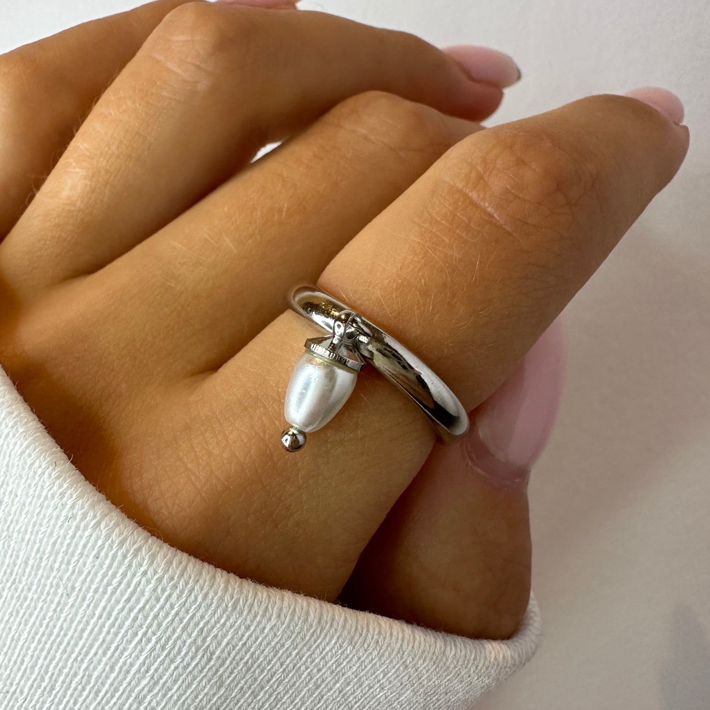 Pearl Silver Ring For Women