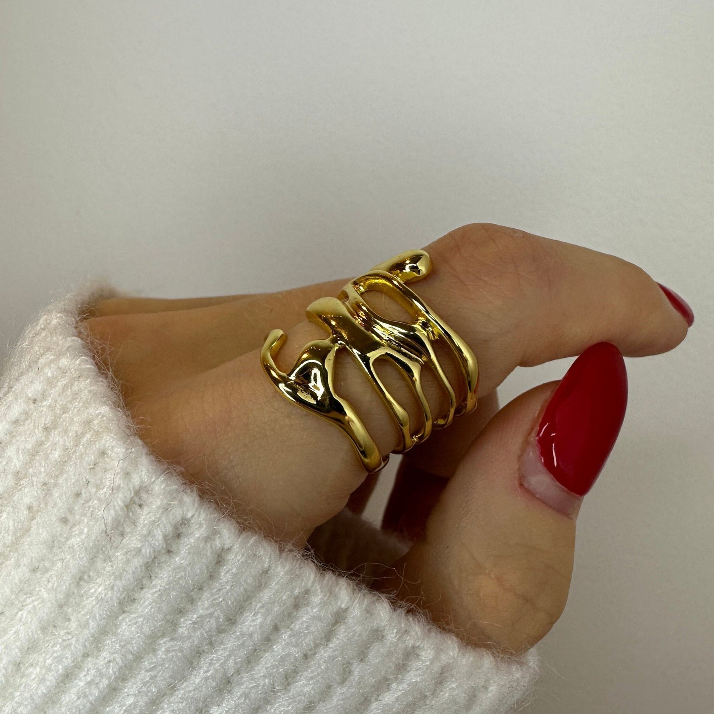 Chunky Moon Gold Ring