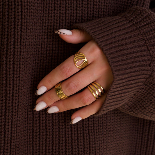 Callia 18k Gold 3 Ring Set