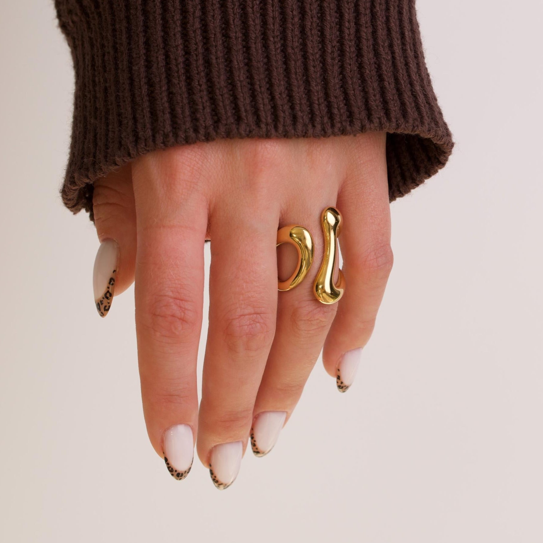 Chunky 18k Gold Liquid Metal Rings