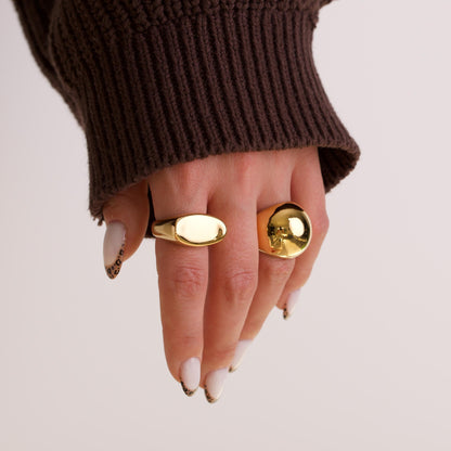 Chunky Irregular 18k Gold Ring 