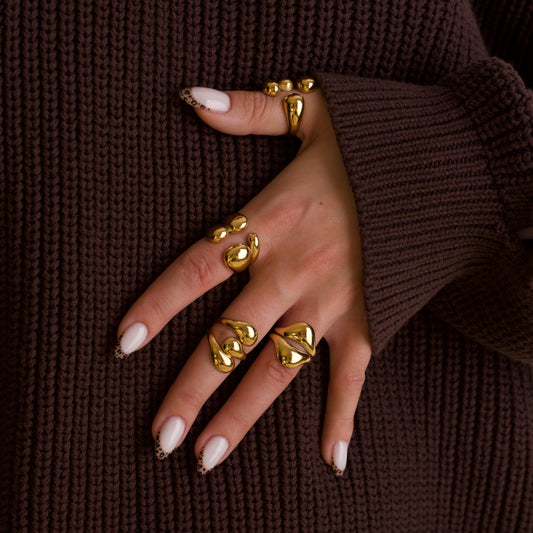 Eternal Matching Gold Ring Pair Set 