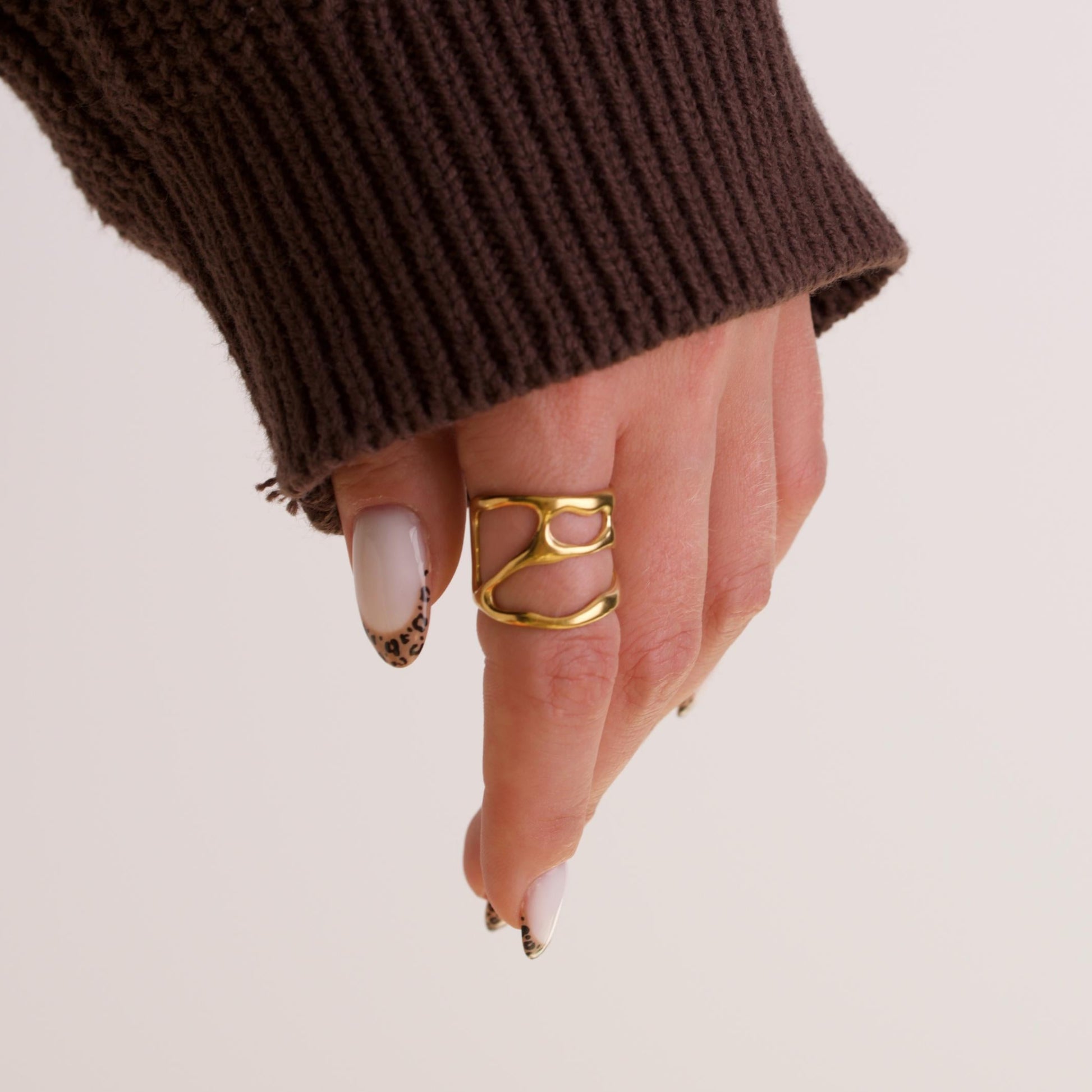 Geometric Chunky 18k Ring