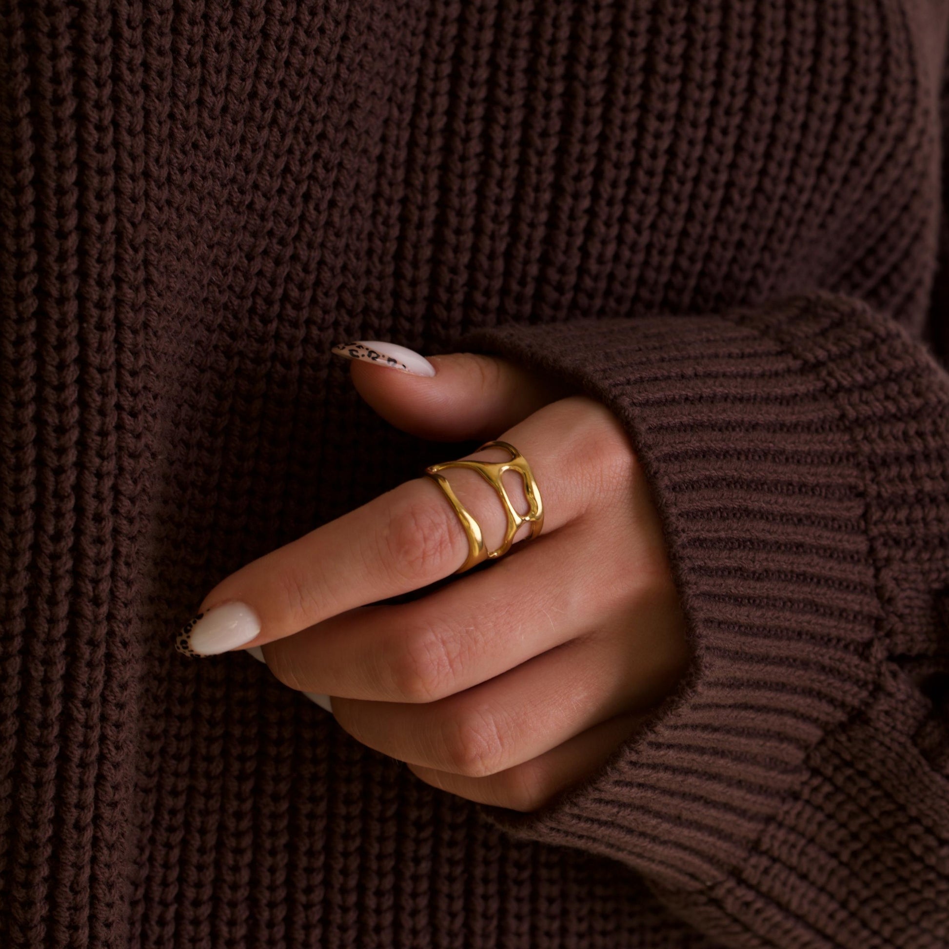 Geometric Chunky 18k Ring