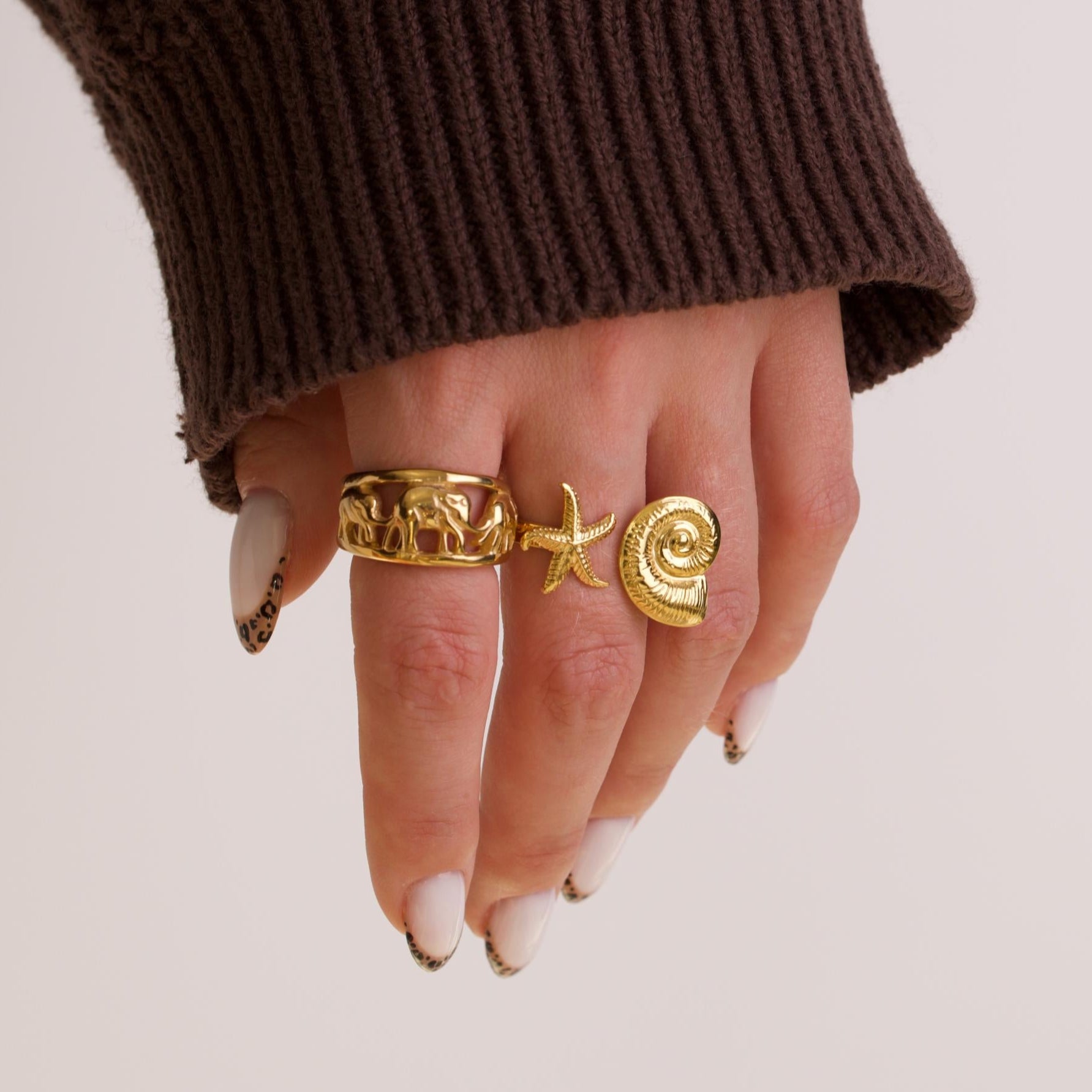 Gold Star Signet Rings