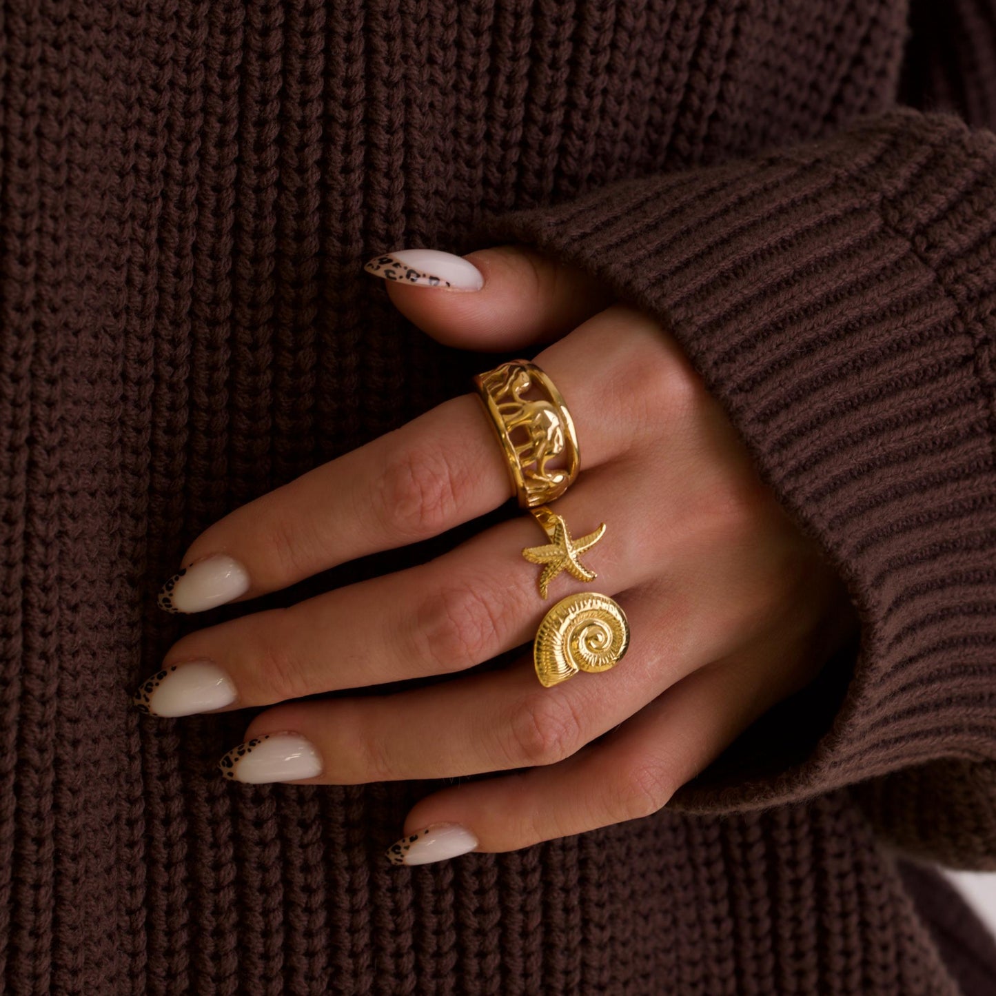 Gold Star Signet Rings