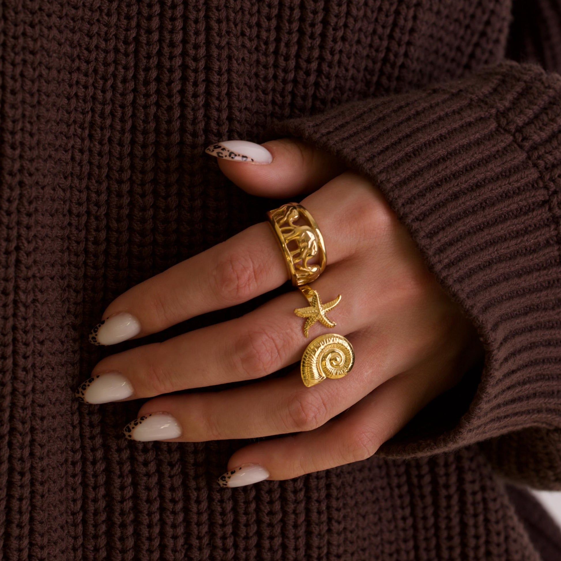 Gold Star Signet Rings