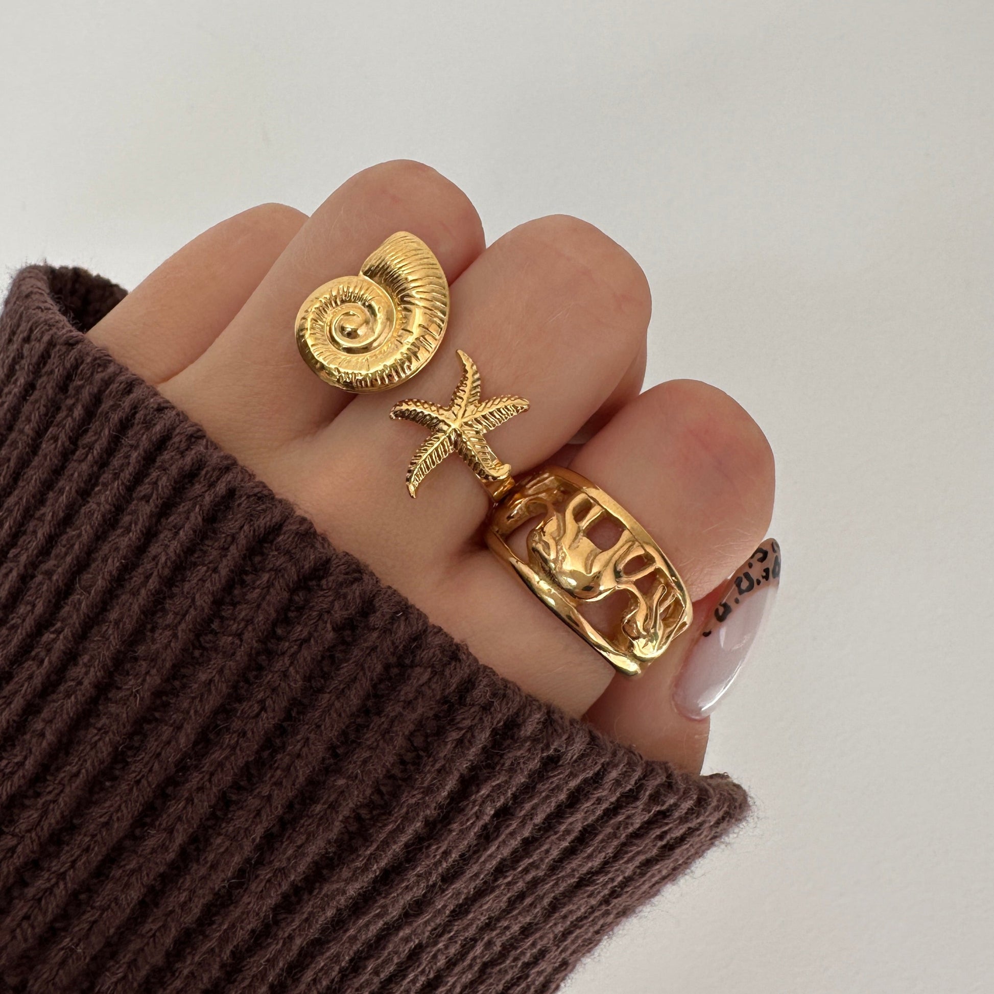 Gold Star Signet Rings