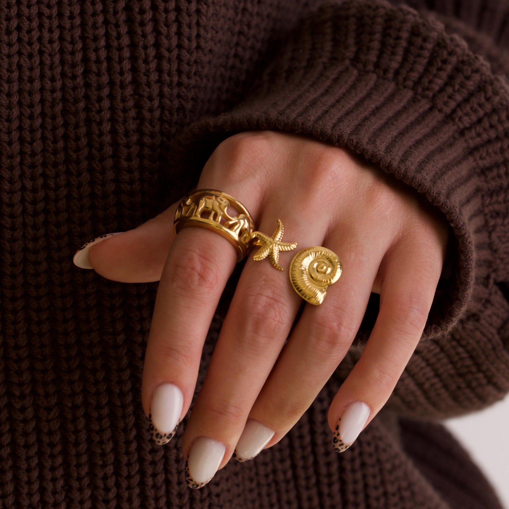Gold Star Signet Rings