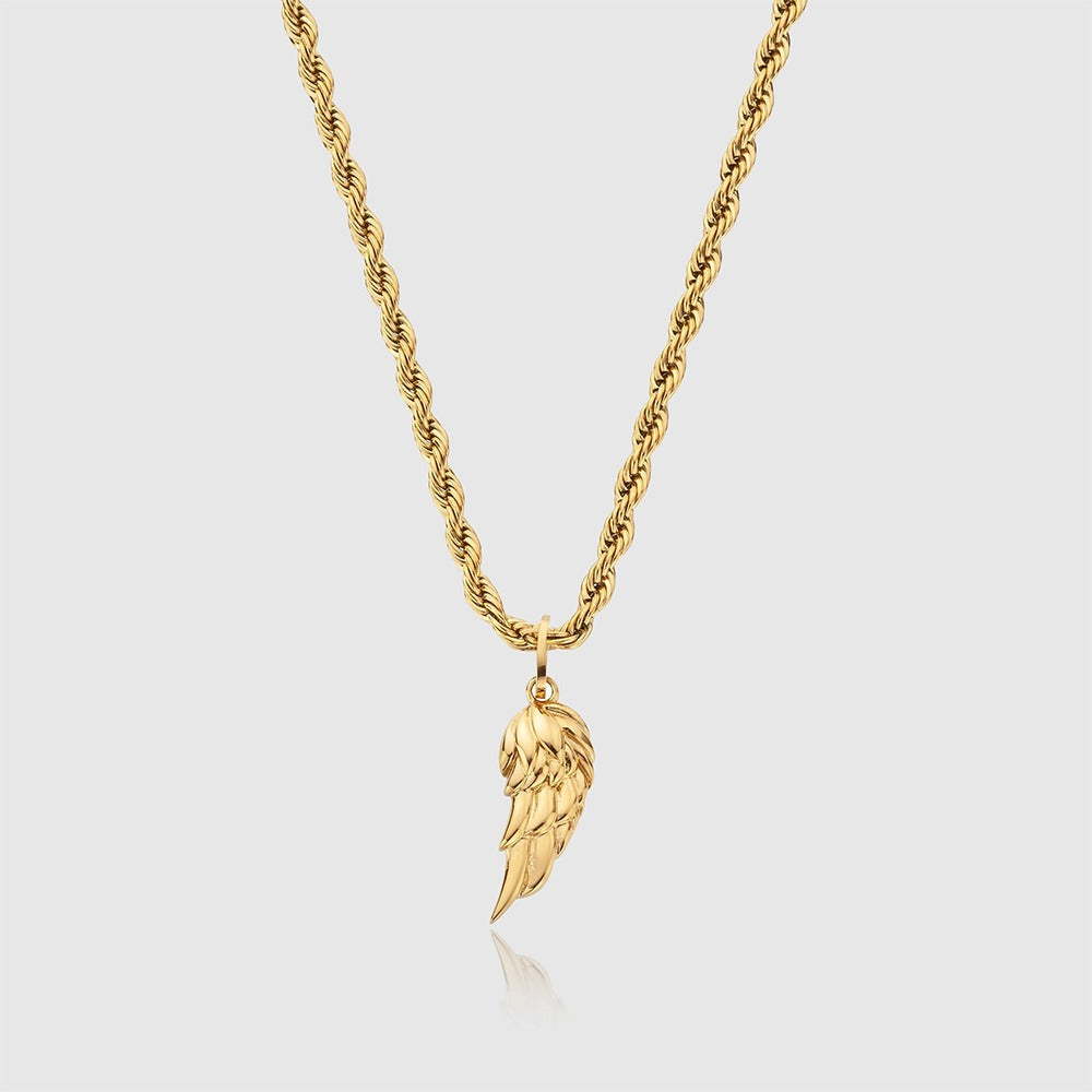 Mens Wing pendant gold 
