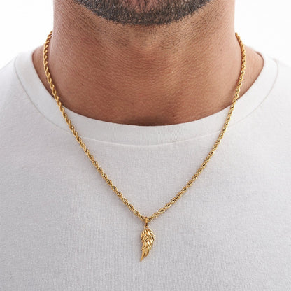 Mens Wing pendant gold 