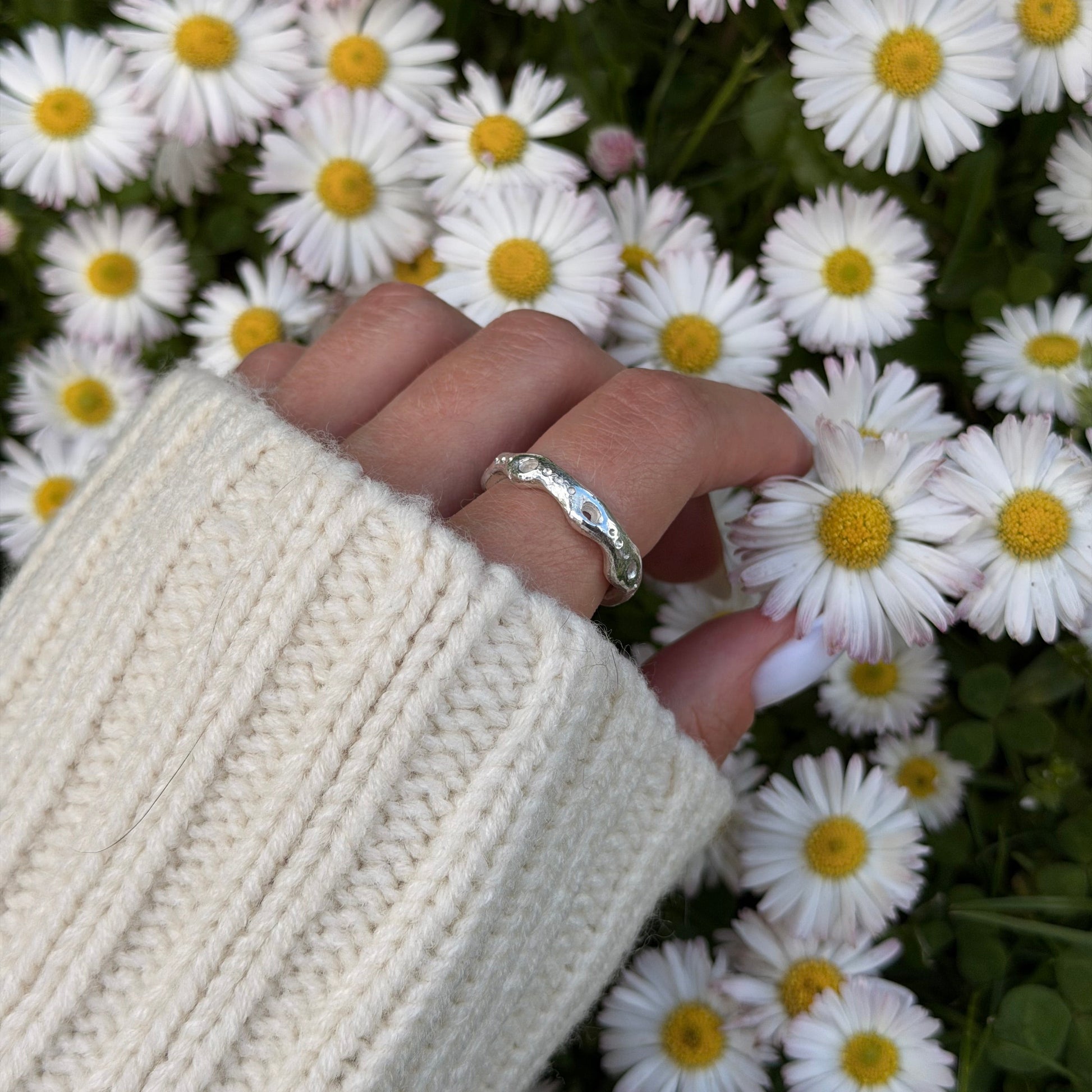 Silver clay ring