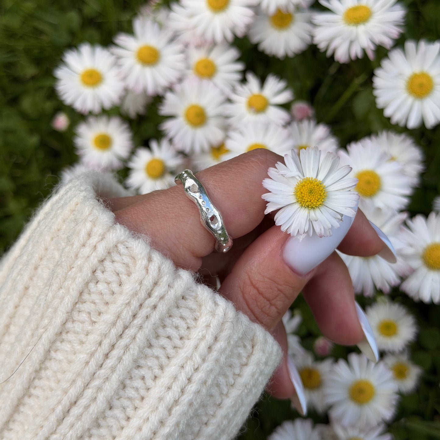 Silver clay ring