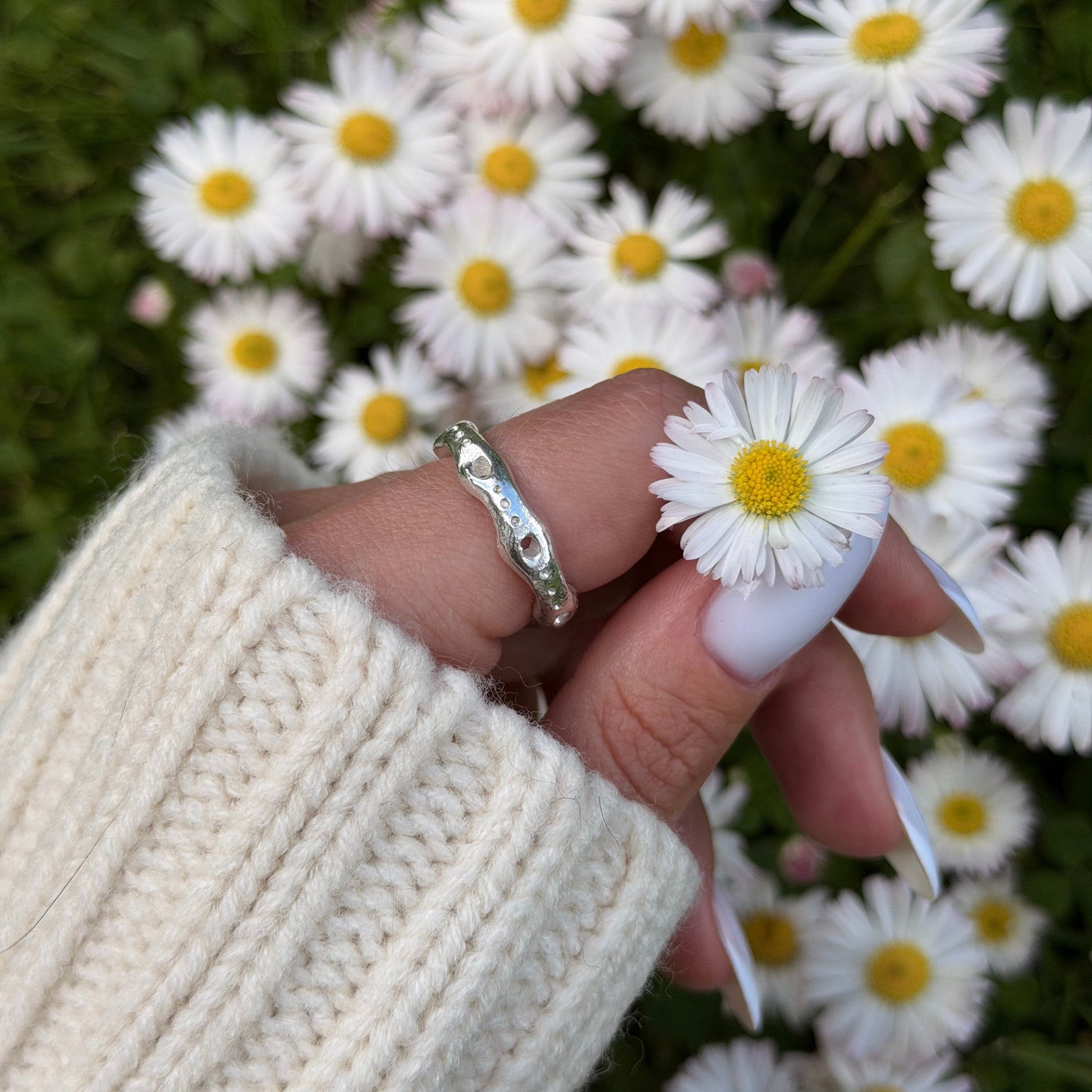 Silver clay ring