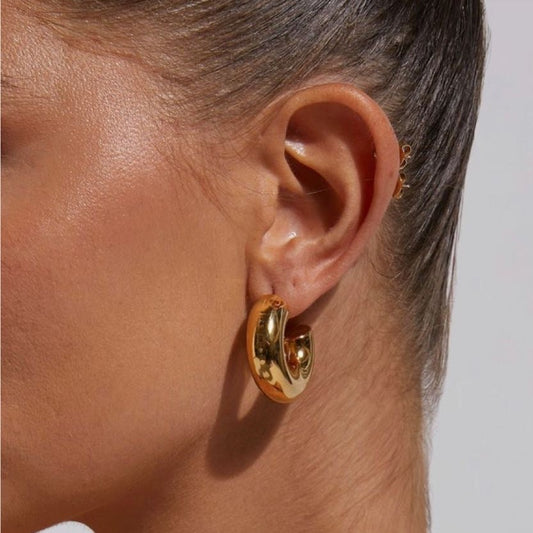 Round Circle Gold Earring
