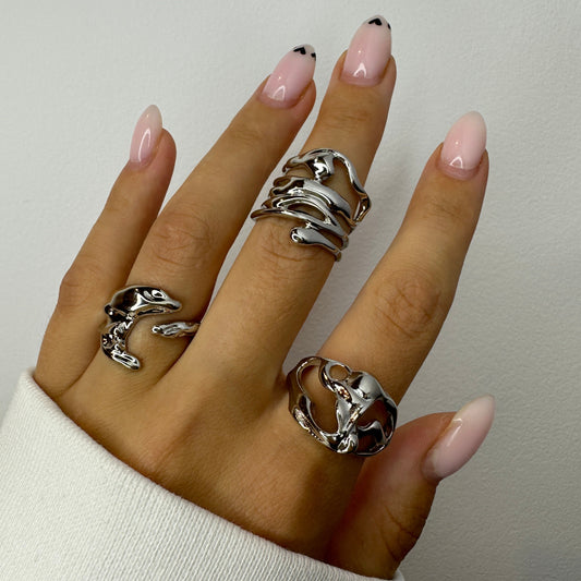 Silver Chunky Rings For Women