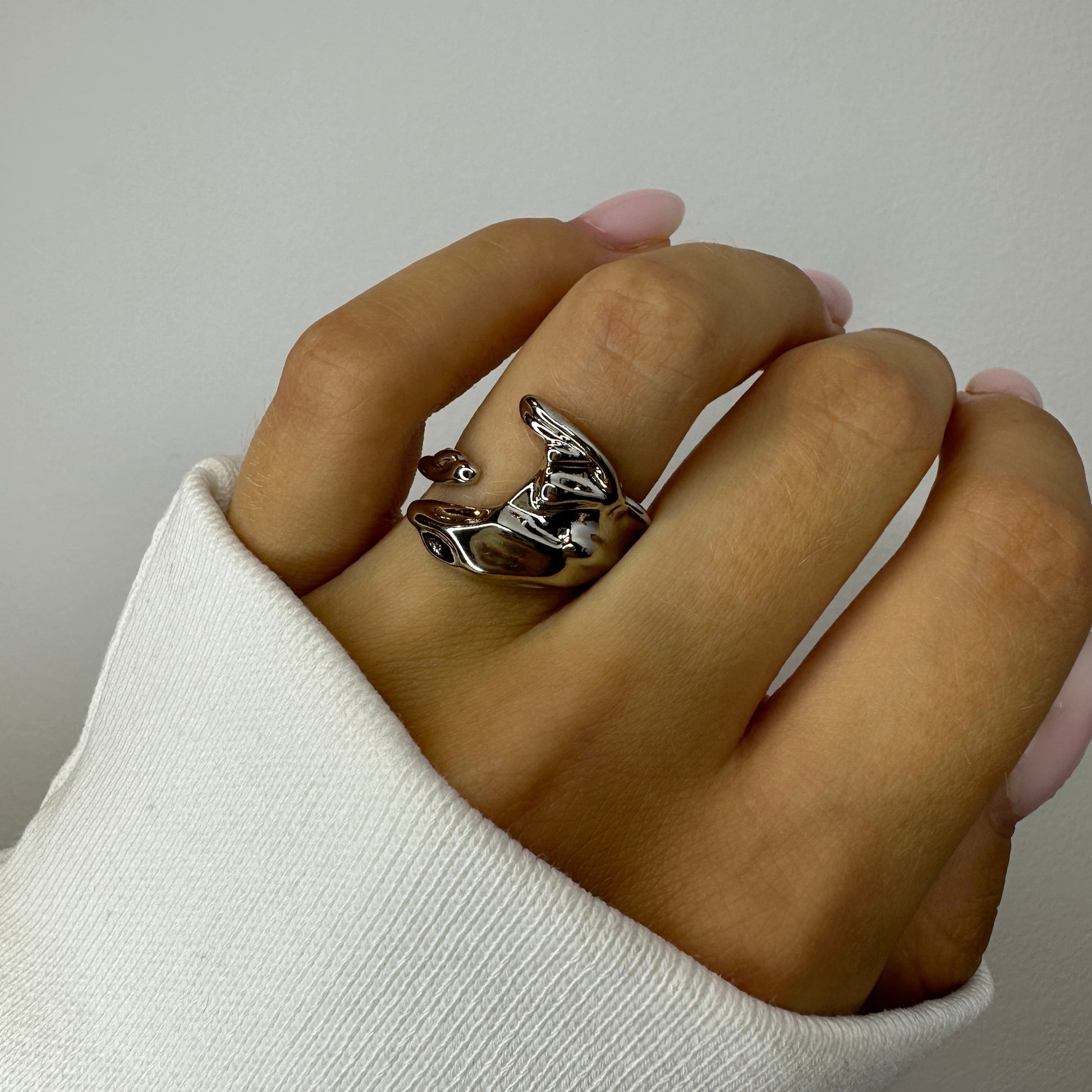 Chunky Irregular Silver Ring 