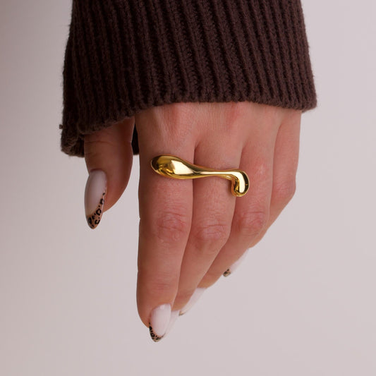 Liquid Metal Gold Ring