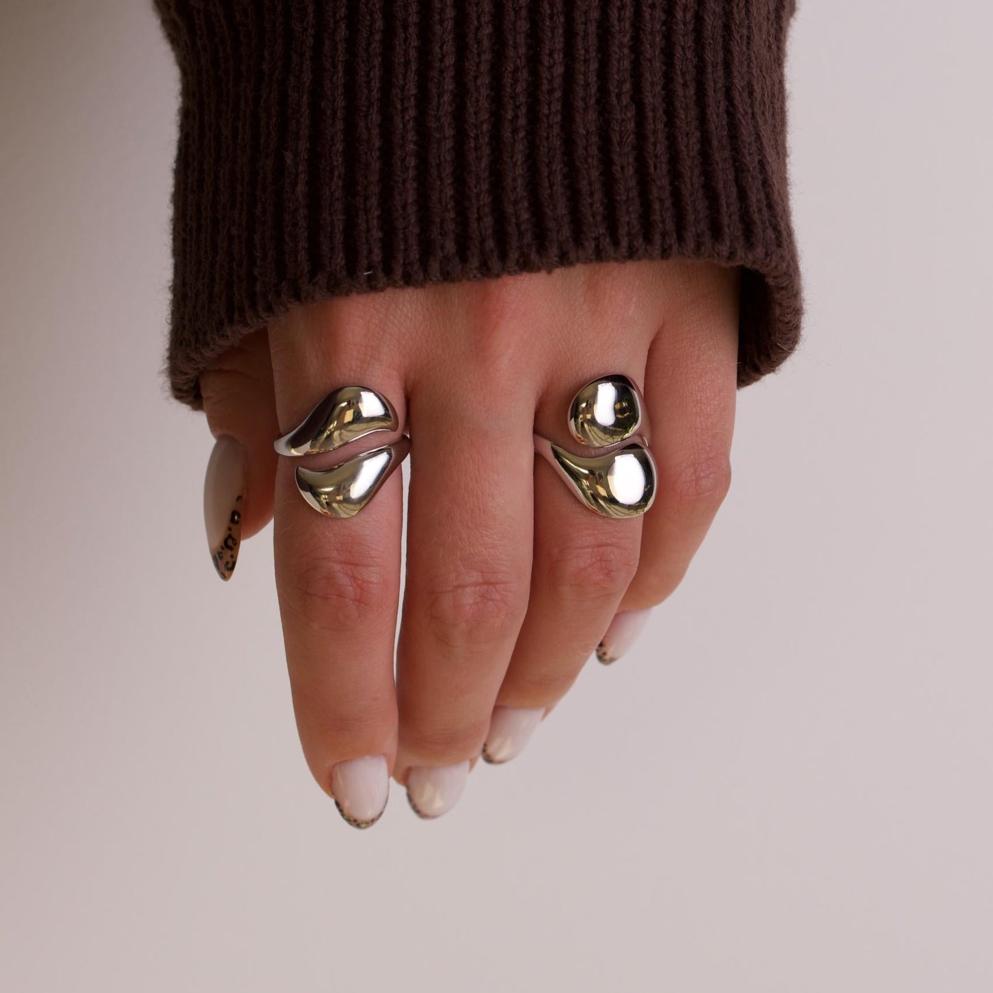 Nova Chunky Geometric Silver Ring 