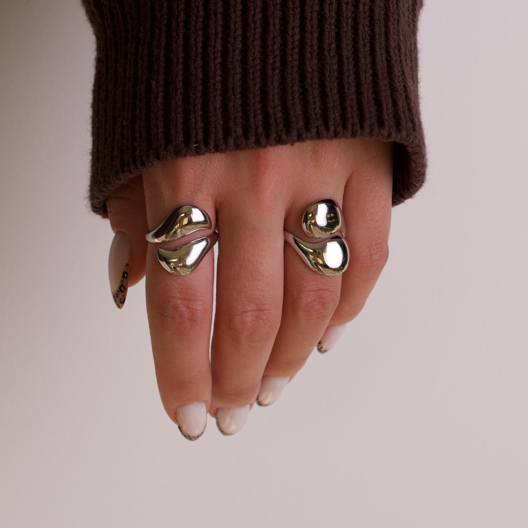 Nova Chunky Geometric Silver Ring 