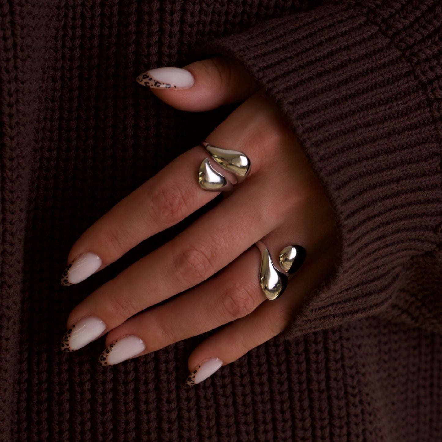Nova Chunky Geometric Silver Ring 