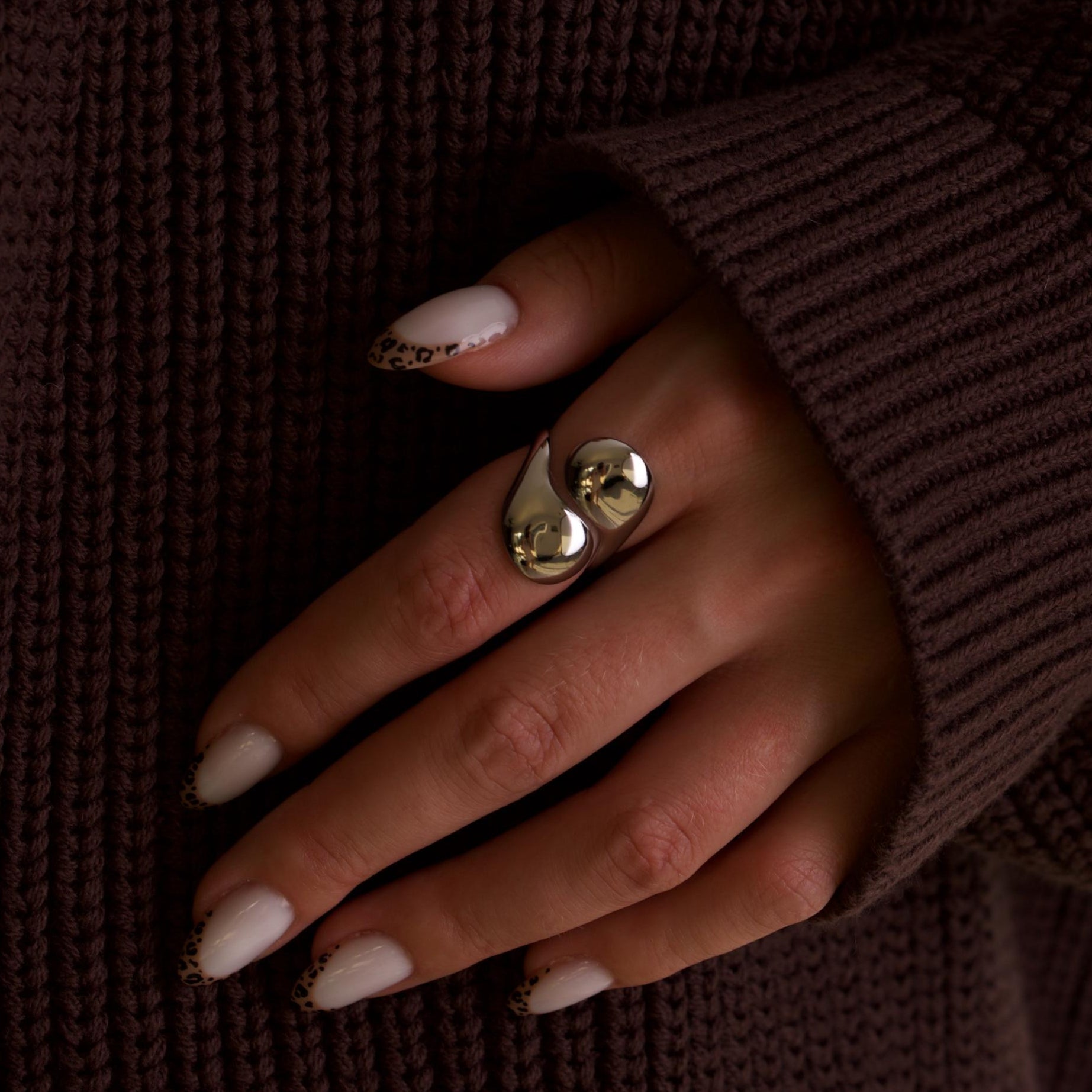 Nova Chunky Geometric Silver Ring 