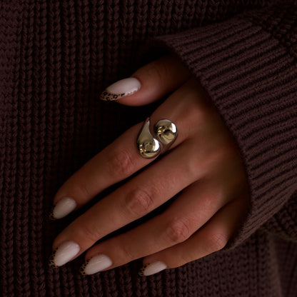 Nova Chunky Geometric Silver Ring 