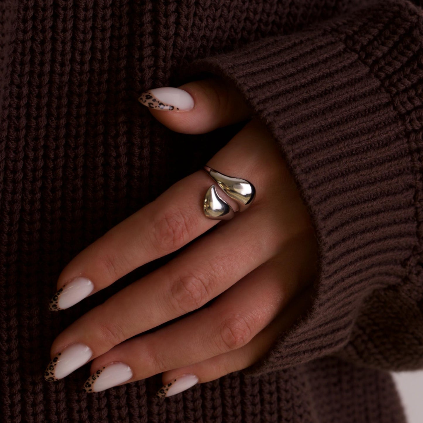 Nova Chunky Geometric Silver Ring 