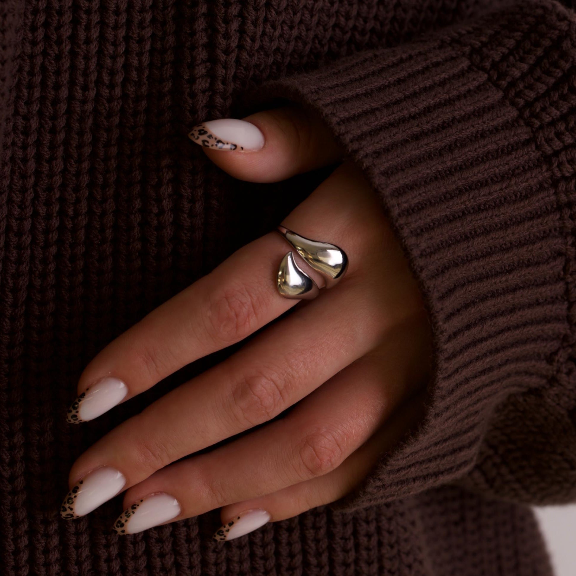 Nova Chunky Geometric Silver Ring 