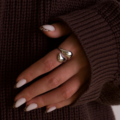 Nova Chunky Geometric Silver Ring 