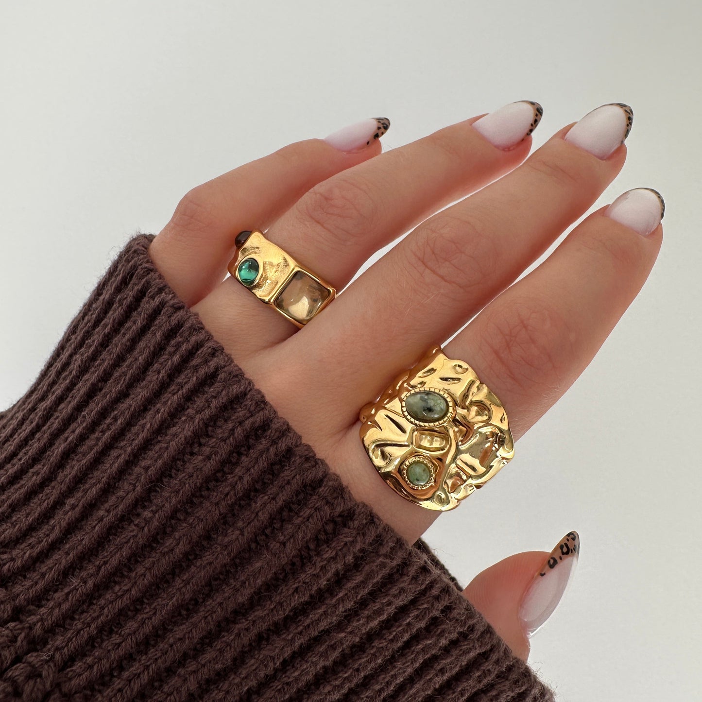 Rhea Sculpted Gold Rings