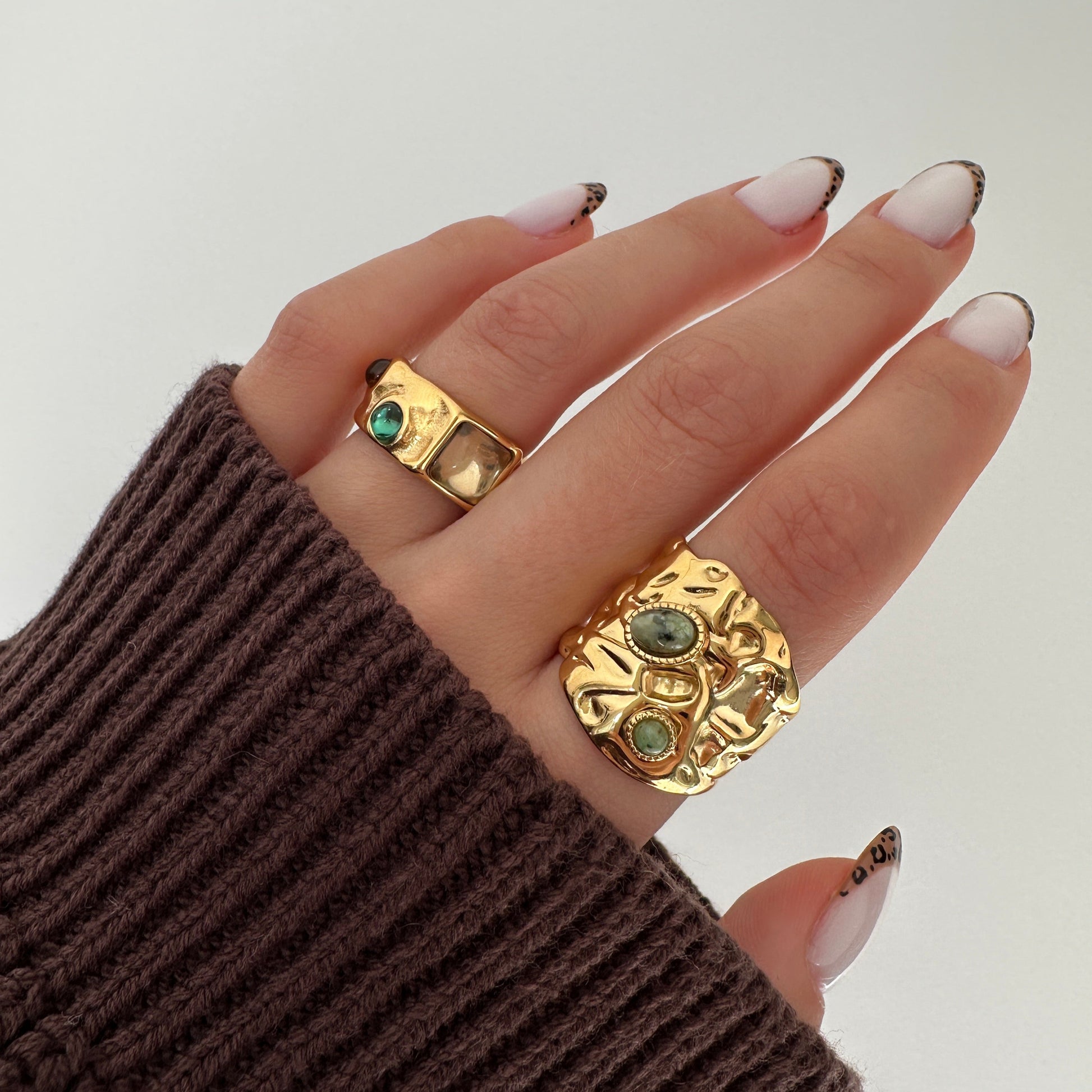Rhea Sculpted Gold Rings