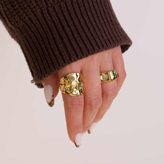 Rhea Sculpted Gold Rings