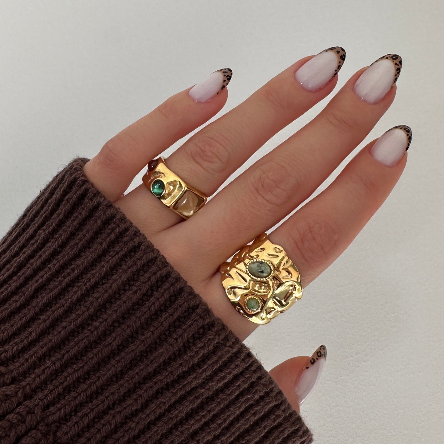 Rhea Sculpted Gold Rings