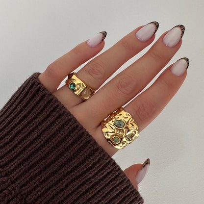 Rhea Sculpted Gold Rings