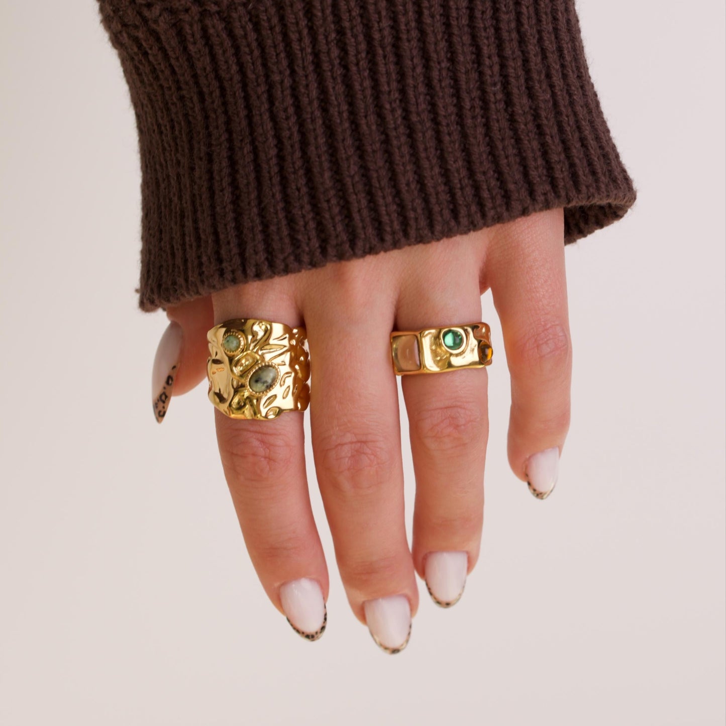 Rhea Sculpted Gold Rings