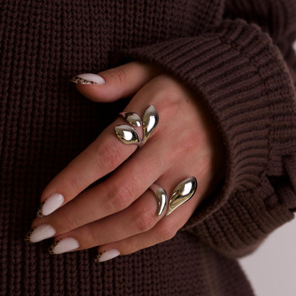 Solid Silver Irregular Molten Rings