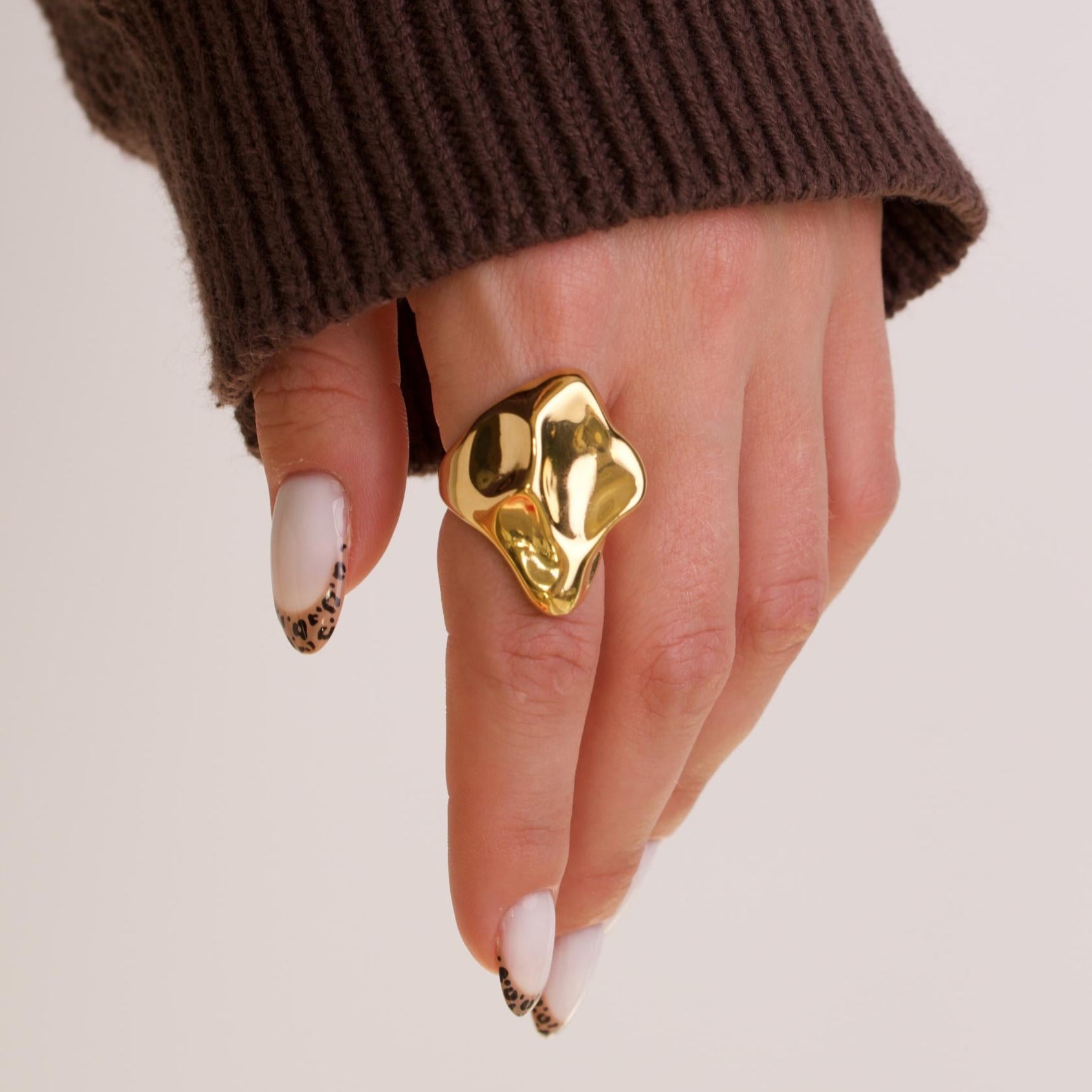 Thick Molten Metal 18k Gold Rings