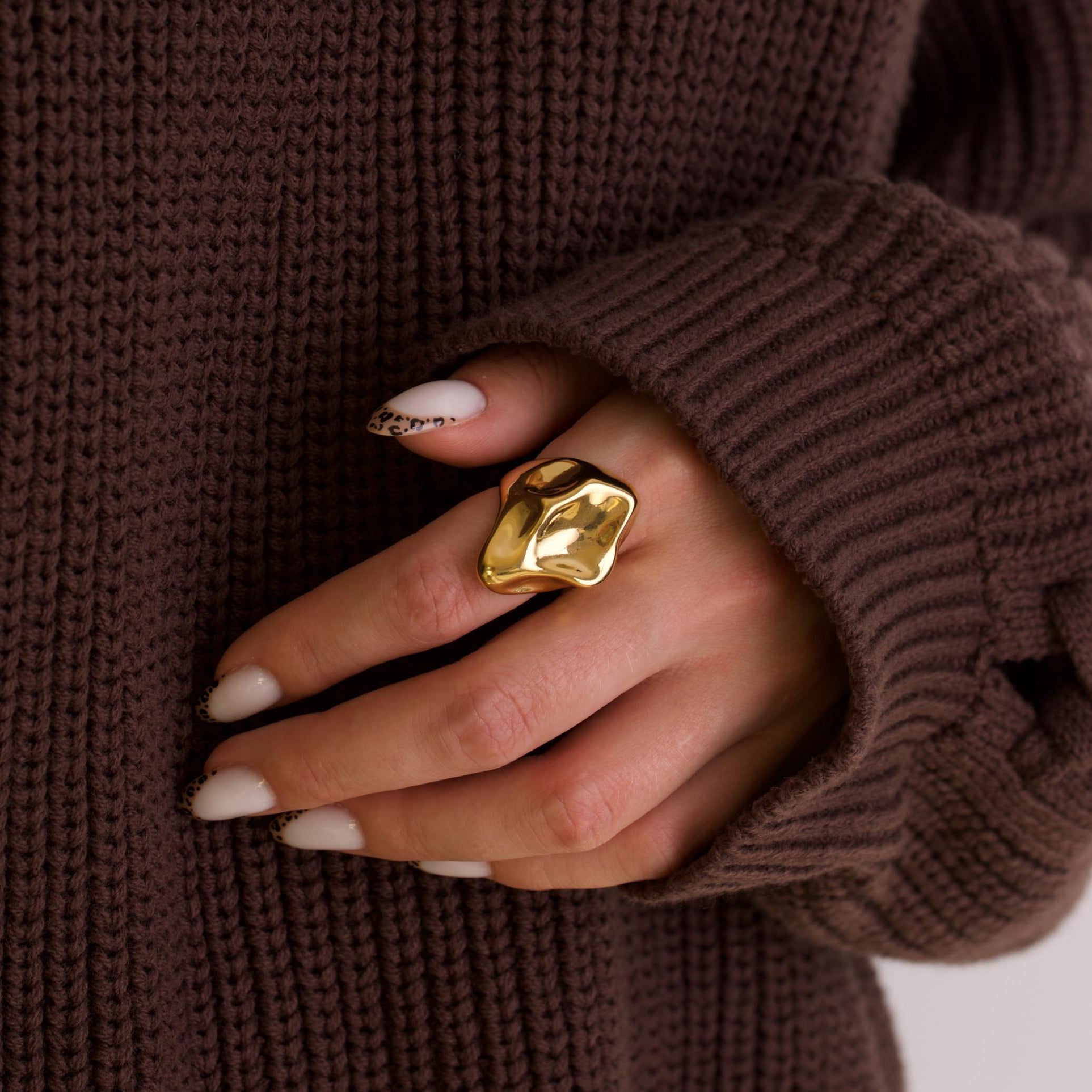 Thick Molten Metal 18k Gold Rings