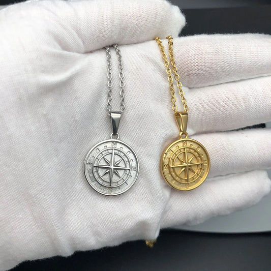 No Fear Mens Compass Pendant