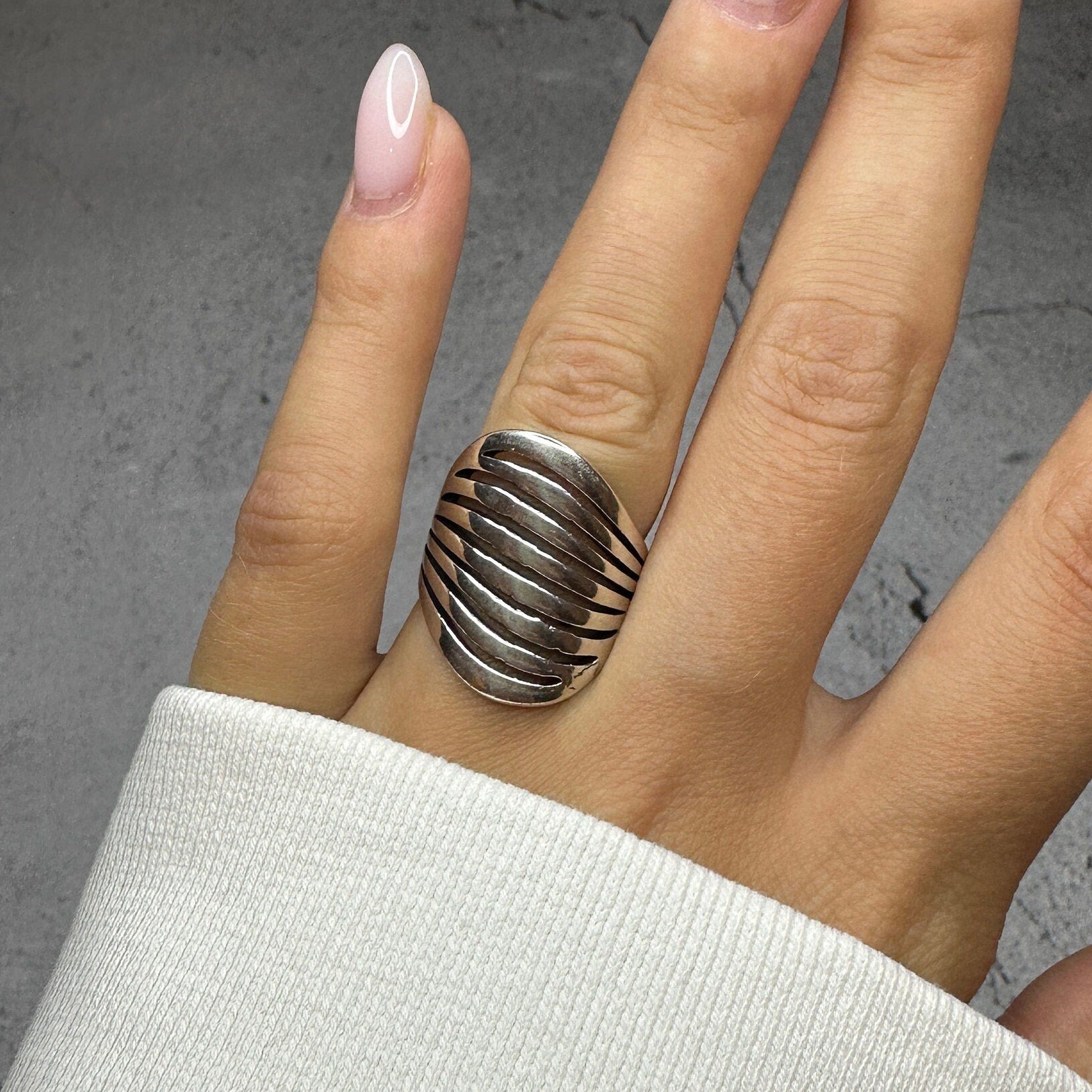 Chunky Dainty Silver Ring 