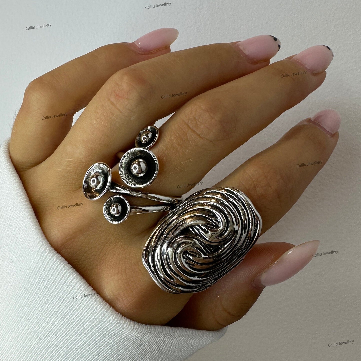 Unique Silver Ring Set