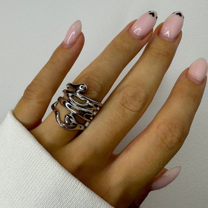 Eva Open Silver Ring