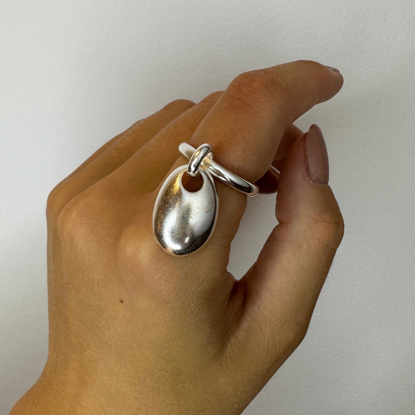 Lily Silver Dangle Ring