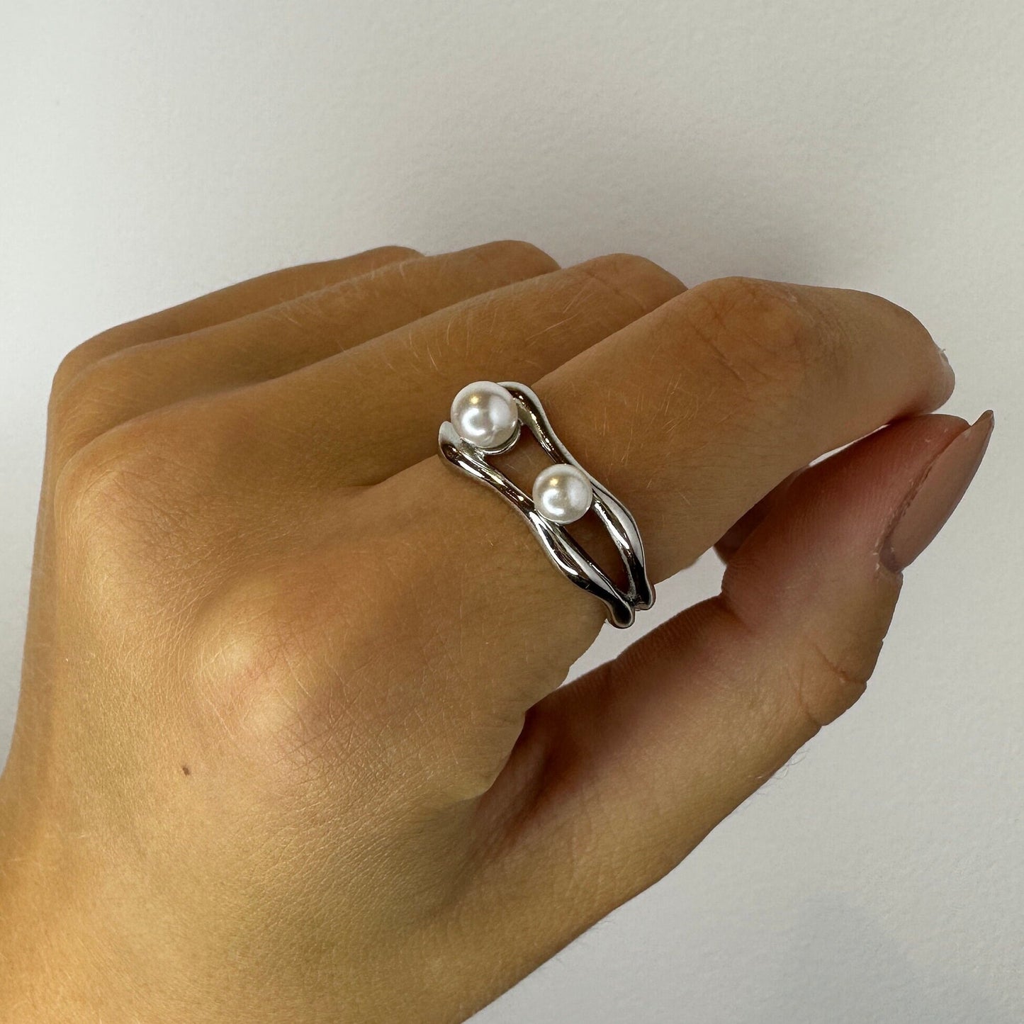 Natural Pearl Silver Ring