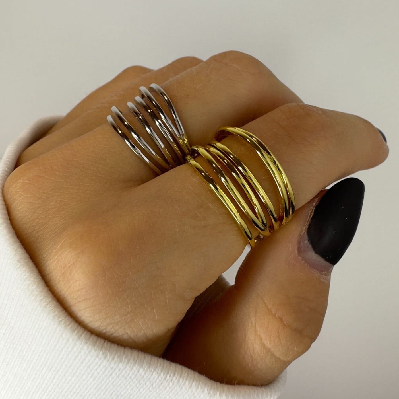 Buy Silver And Gold Ring