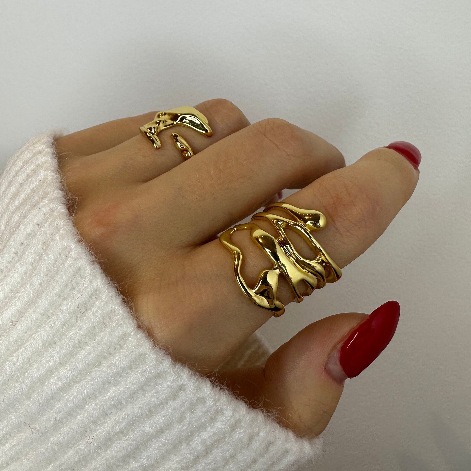 Chunky Moon Gold Ring