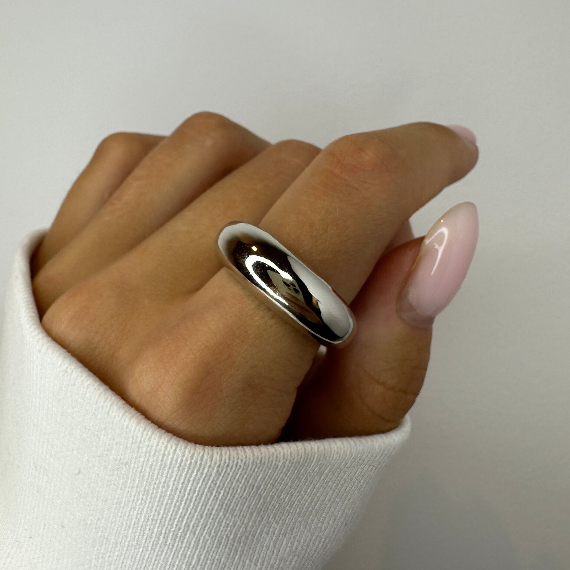 2 Finger Chain Silver Ring